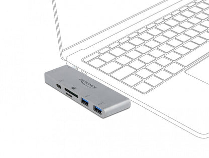 DeLOCK 64078 dockningsstationer för bärbara datorer USB 3.2 Gen 1 (3.1 Gen 1) Type-C Grå