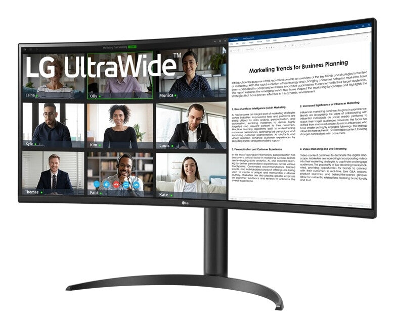 LG 34WR55QK-B platta pc-skärmar 86,4 cm (34") 3440 x 1440 pixlar Wide Quad HD Svart