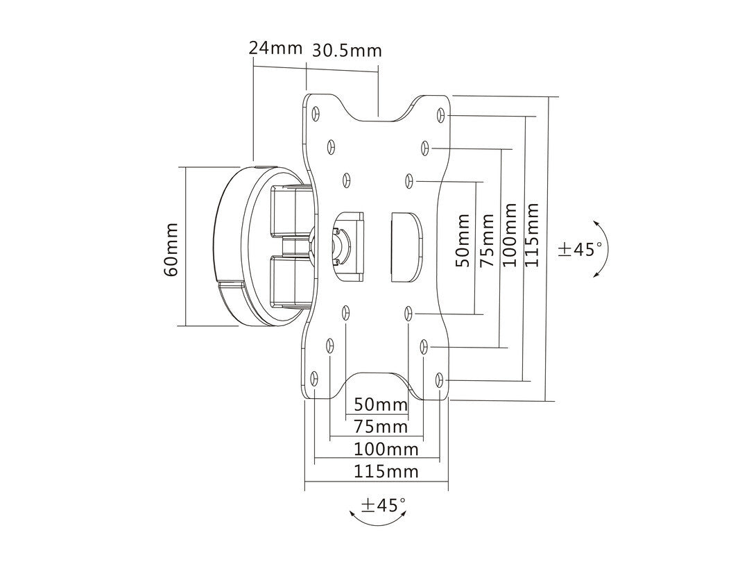 Multibrackets 7437 tv-fäste 81,3 cm (32") Svart