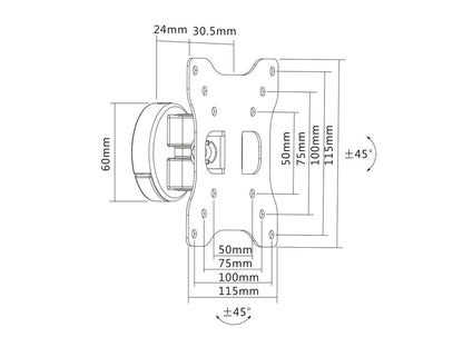 Multibrackets 7437 tv-fäste 81,3 cm (32") Svart