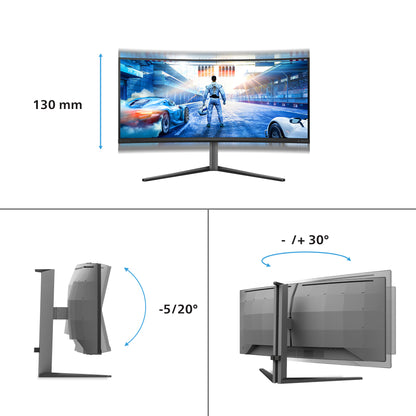 Philips Evnia 6000 34M2C6500/00 platta pc-skärmar 86,4 cm (34") 3440 x 1440 pixlar Wide Quad HD QD-OLED Grå