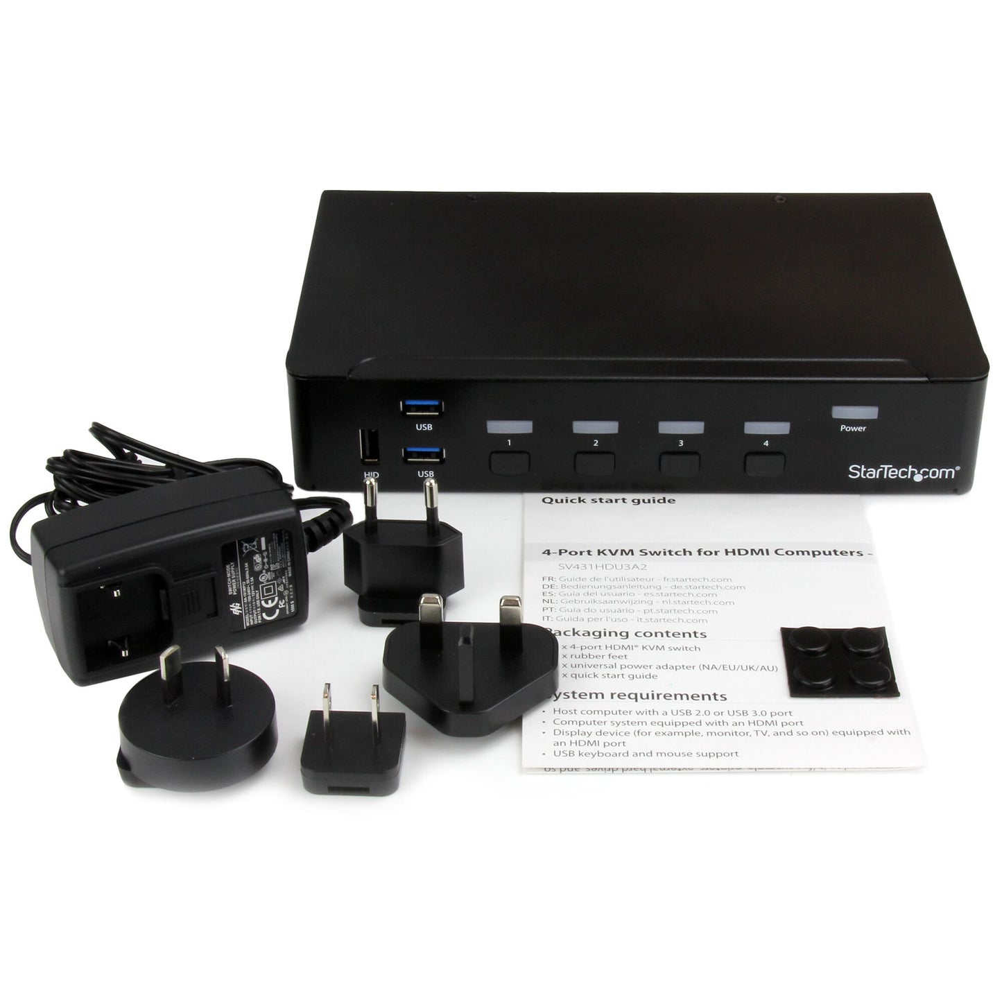 StarTech.com HDMI KVM-switch med 4 portar - USB 3.0 - 1080p