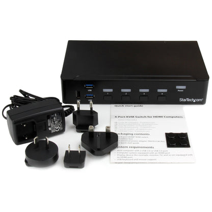 StarTech.com HDMI KVM-switch med 4 portar - USB 3.0 - 1080p