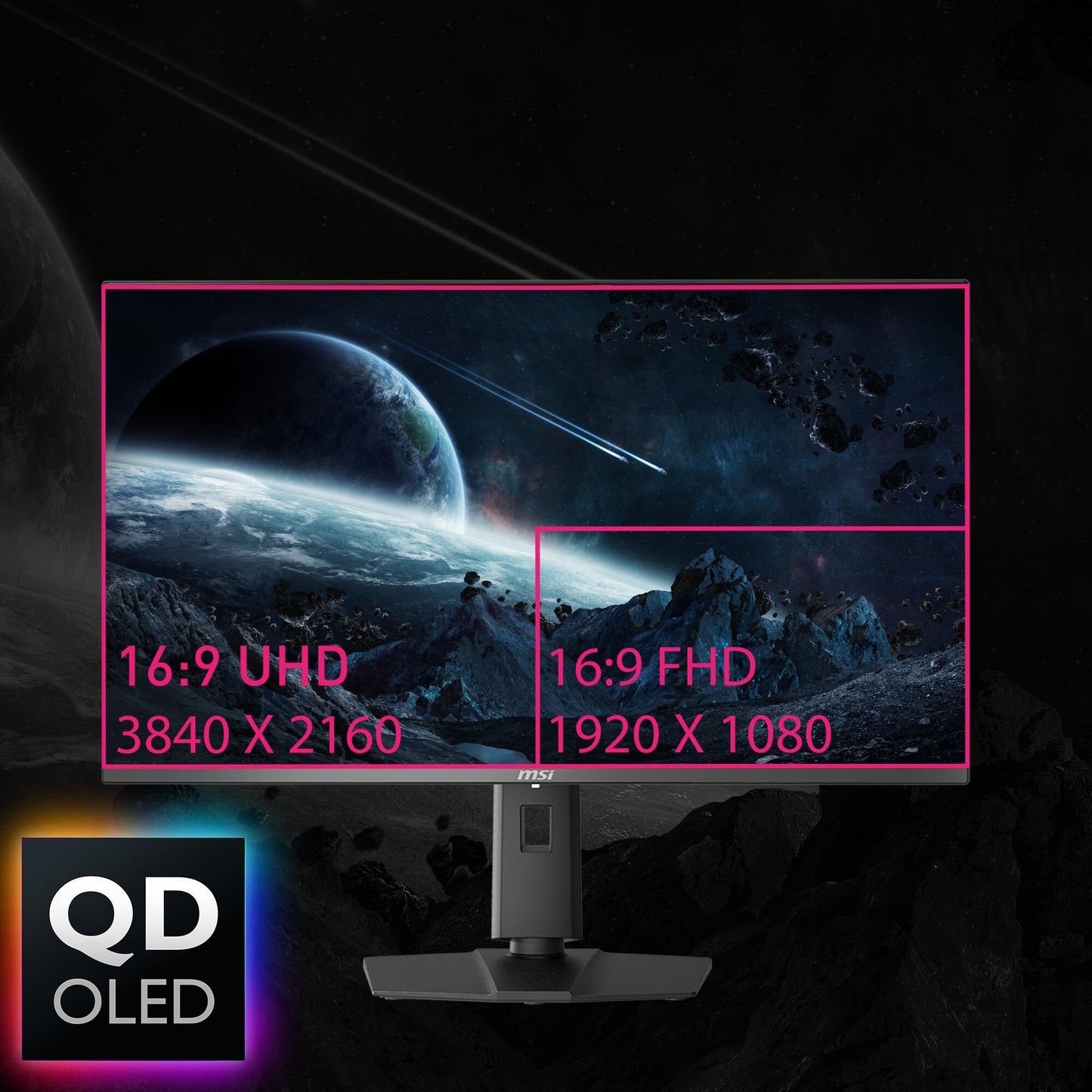 MSI MPG 321URXDE QD-OLED platta pc-skärmar 80 cm (31.5") 3840 x 2160 pixlar 4K Ultra HD Svart