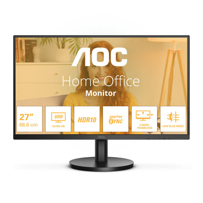AOC B3 U27B3M platta pc-skärmar 68,6 cm (27") 3840 x 2160 pixlar 4K Ultra HD LCD Svart