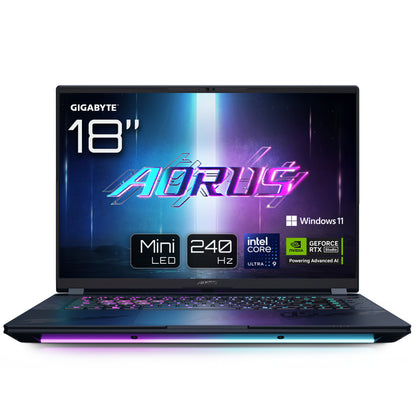 GIGABYTE AORUS MASTER 18 BZHC6DED42SP bärbara datorer Intel Core Ultra 9 275HX Bärbar dator 45,7 cm (18") WQXGA 64 GB DDR5-SDRAM 4 TB SSD NVIDIA GeForce RTX 5090 Wi-Fi 7 (802.11be) Windows 11 Pro Svart
