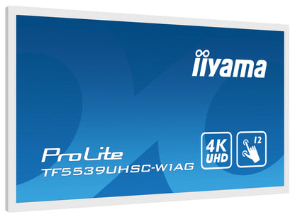 iiyama ProLite TF5539UHSC-W1AG platta pc-skärmar 139,7 cm (55") 3840 x 2160 pixlar 4K Ultra HD LED Pekskärm Flera användare Vit