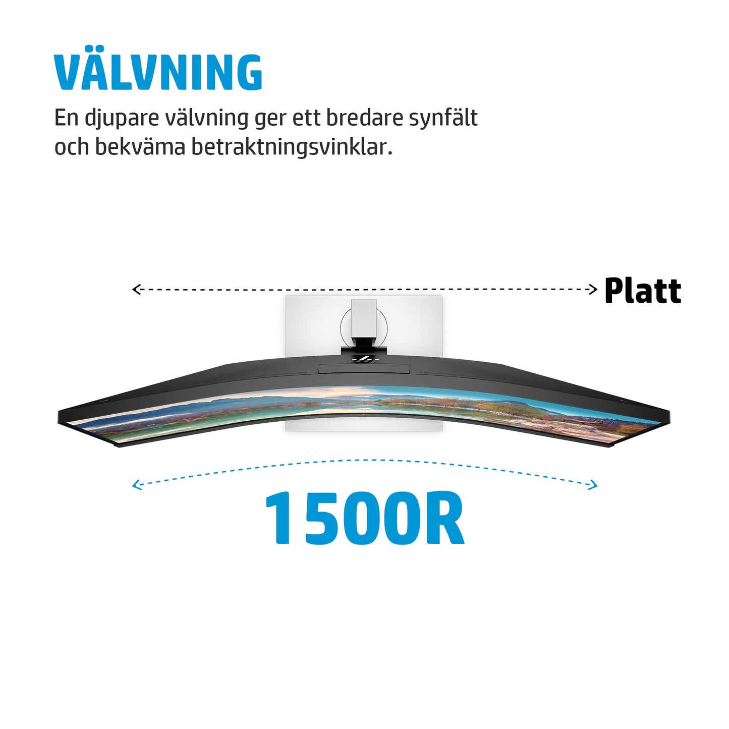 HP E34m G4 välvd WQHD-USB-C-bildskärm för konferenssamtal