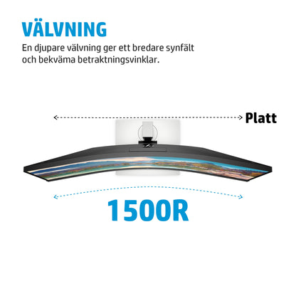 HP E34m G4 välvd WQHD-USB-C-bildskärm för konferenssamtal