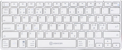 Voxicon Ultra-Slim BT 400 tangentbord Bluetooth Nordic Silver, Vit