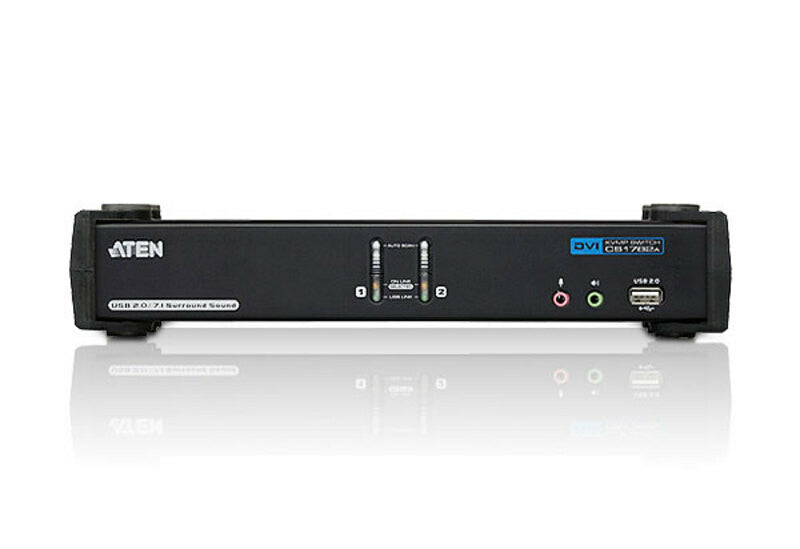 ATEN USB DVI Dual Link/CH7.1 Audio KVMP™-switch med 2 portar