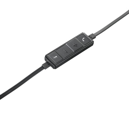 Logitech H650e Headset Kabel Huvudband Kontor/callcenter USB Type-A Svart, Silver
