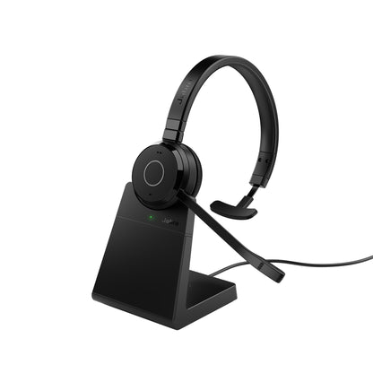 Jabra Evolve 65 TE Headset Kabel & Trådlös Huvudband Kontor/callcenter USB Type-A Bluetooth Laddningsställ Svart