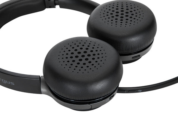 Targus AEH104GL hörlur och headset Kabel & Trådlös Huvudband Samtal/musik USB Type-C Bluetooth Svart