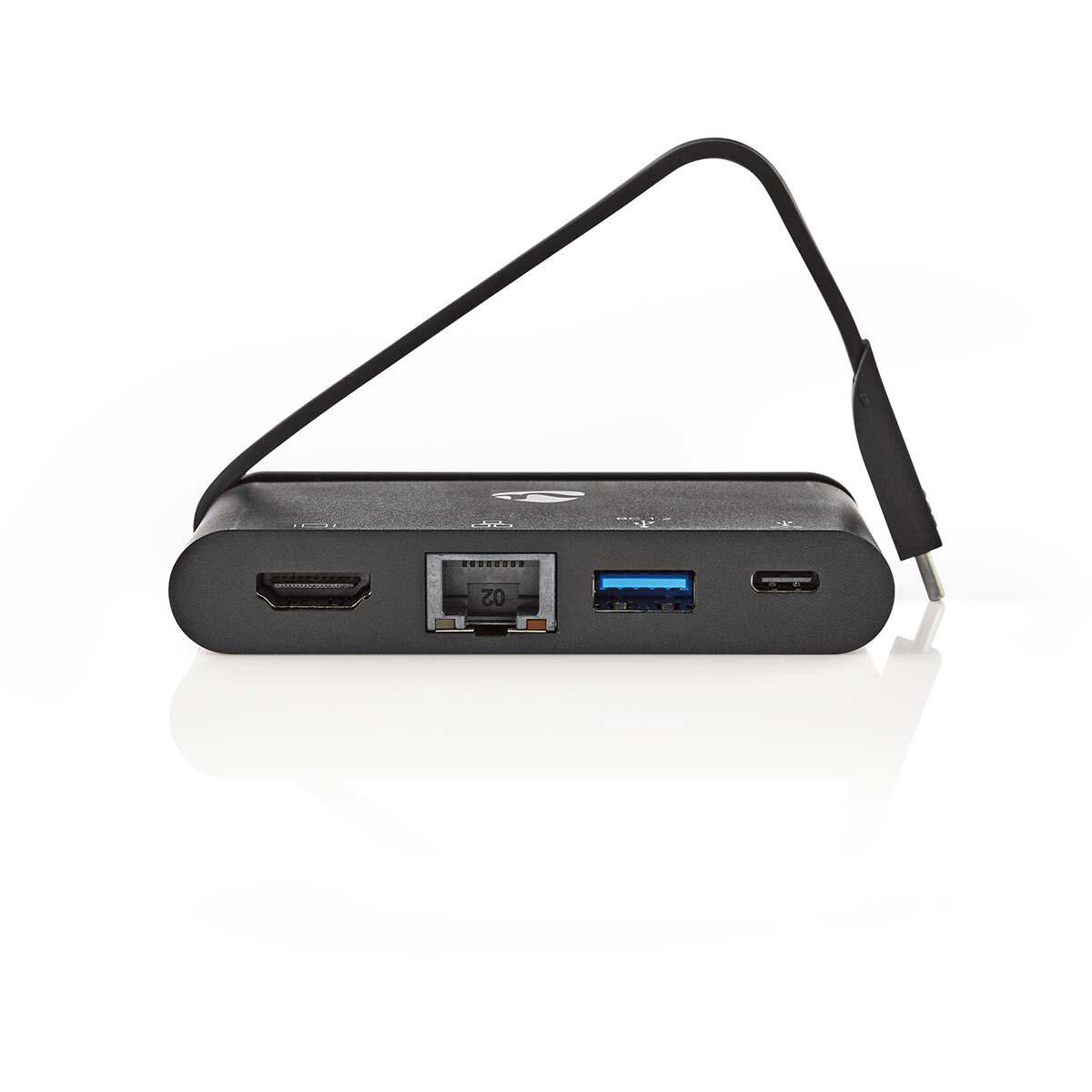 Nedis TCARF260BK dockningsstationer för bärbara datorer USB 3.2 Gen 1 (3.1 Gen 1) Type-C Svart