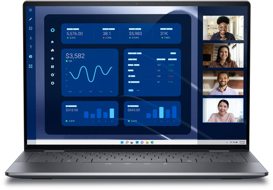 DELL Latitude 9450 2-in-1 Intel Core Ultra 7 165U Hybrid (2-i-1) 35,6 cm (14") Pekskärm Quad HD+ 32 GB LPDDR5x-SDRAM 1 TB SSD Wi-Fi 7 (802.11be) Windows 11 Pro Nordic Grå