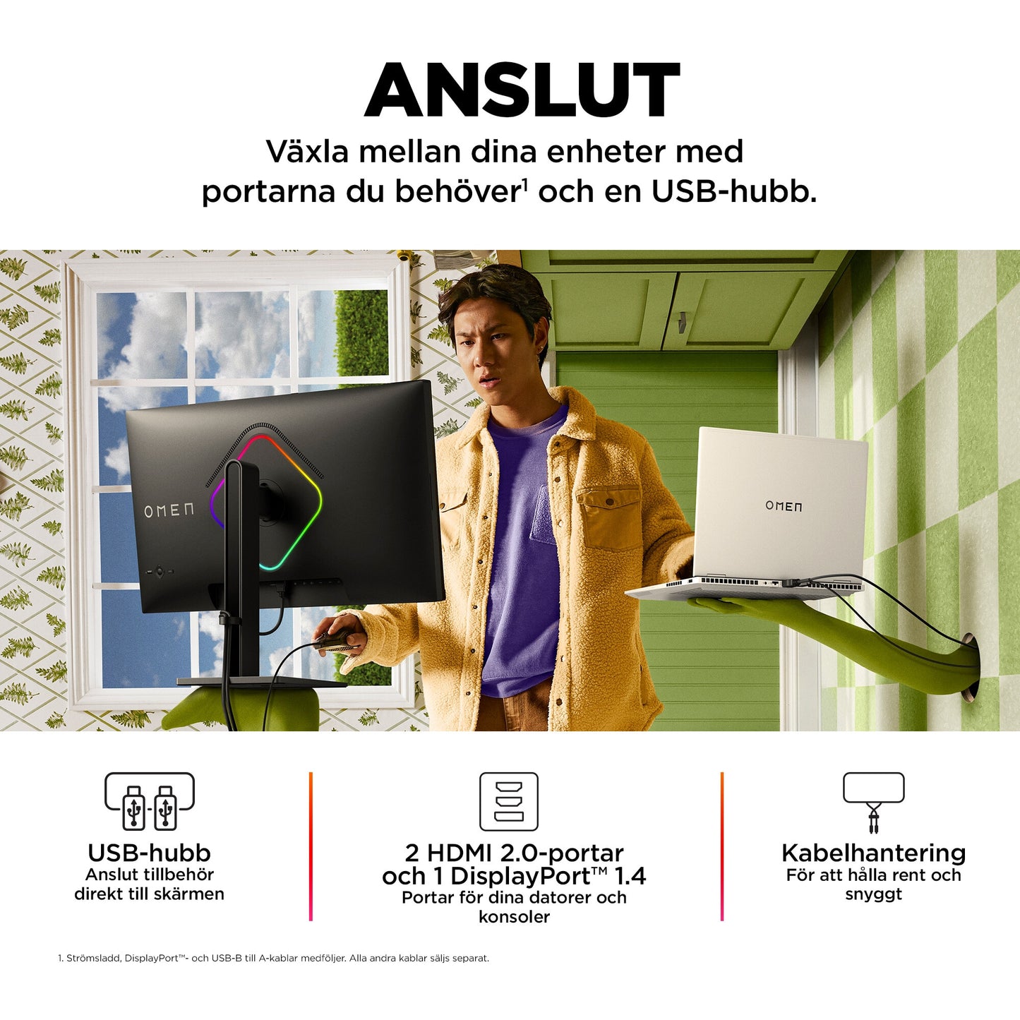 OMEN by HP OMEN 27 tum FHD 240 Hz Gaming-skärm – OMEN 27s