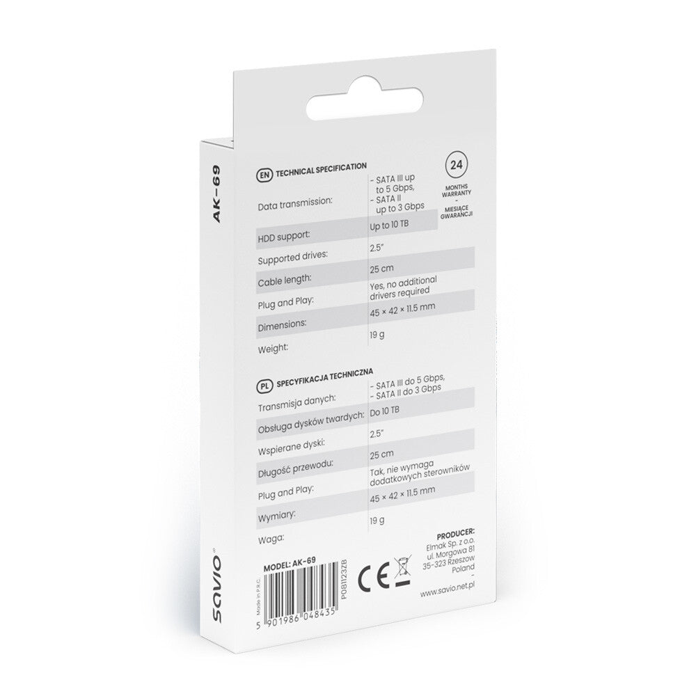 Savio AK-69 nätverkskort/adapters USB 3.2 Gen 1 (3.1 Gen 1)
