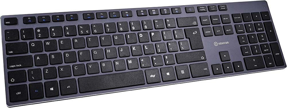 Voxicon DK-295WL-BLK/INT tangentbord Kontor RF Trådlös QWERTY Internationellˌ EER Svart