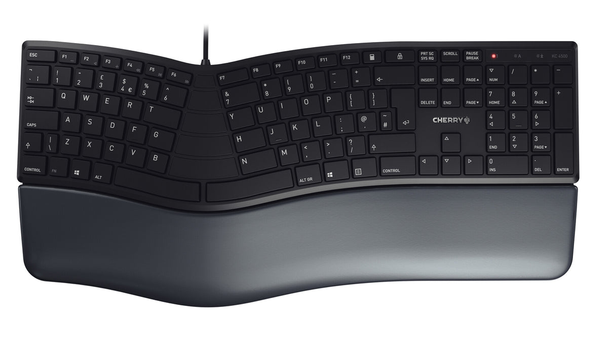 CHERRY KC 4500 ERGO tangentbord Universal USB QWERTY Engelska (Storbritannien) Svart