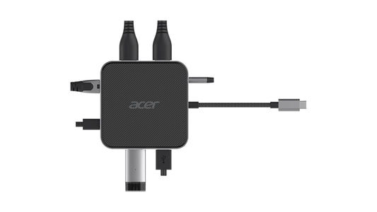 Acer HP.DSCAB.013 dockningsstationer för bärbara datorer Kabel USB 3.2 Gen 1 (3.1 Gen 1) Type-C Kol, Silver