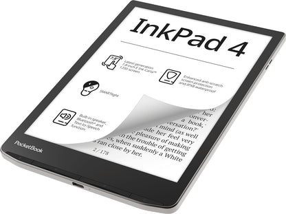PocketBook InkPad 4 e-bokläsare Pekskärm 32 GB Wi-Fi Svart, Silver