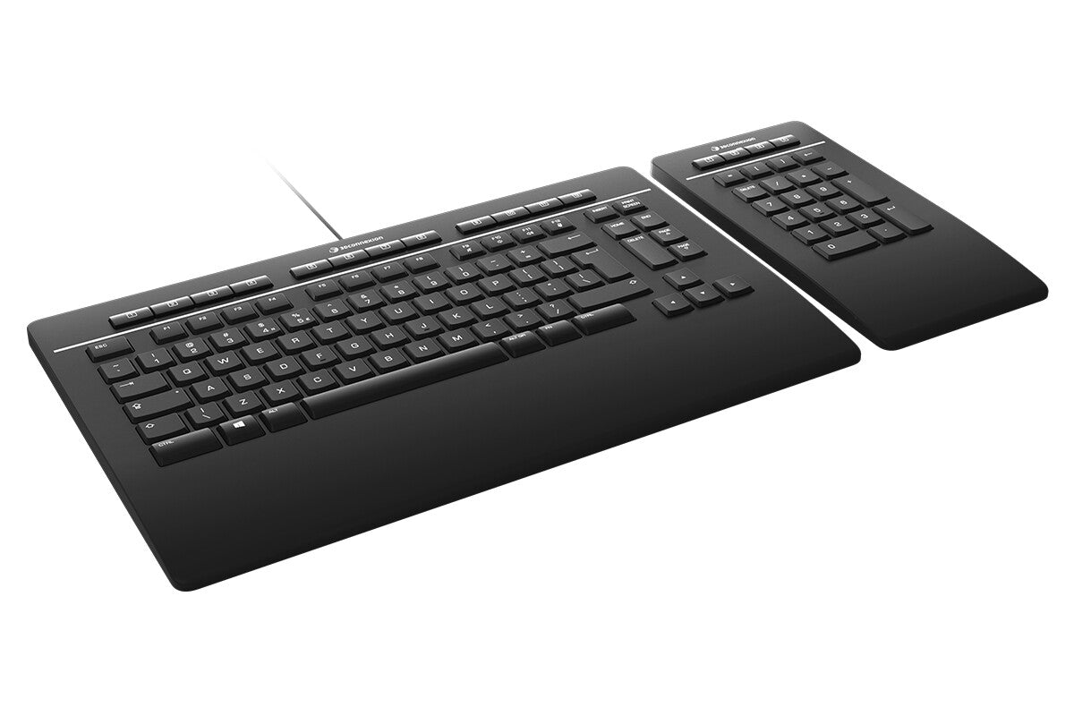 3Dconnexion Keyboard Pro with Numpad tangentbord Kontor USB + RF Wireless + Bluetooth QWERTZ tyska Svart