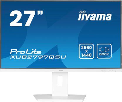 iiyama ProLite XUB2797QSU-W2 platta pc-skärmar 68,6 cm (27") 2560 x 1440 pixlar Quad HD LED Vit