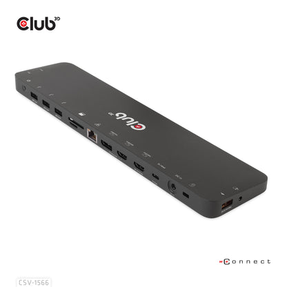 CLUB3D CSV-1566 dockningsstationer för bärbara datorer Dockning USB 3.2 Gen 1 (3.1 Gen 1) Type-C Svart