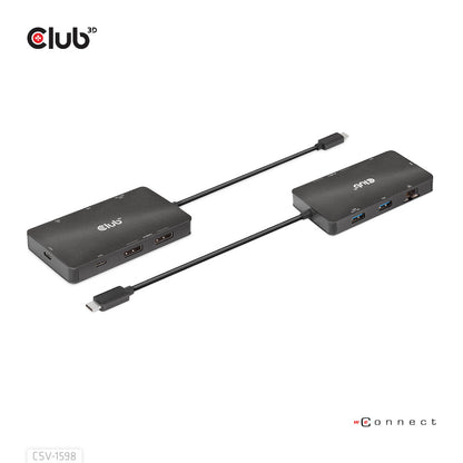 CLUB3D CSV-1598 dockningsstationer för bärbara datorer USB 3.2 Gen 2 (3.1 Gen 2) Type-C Svart