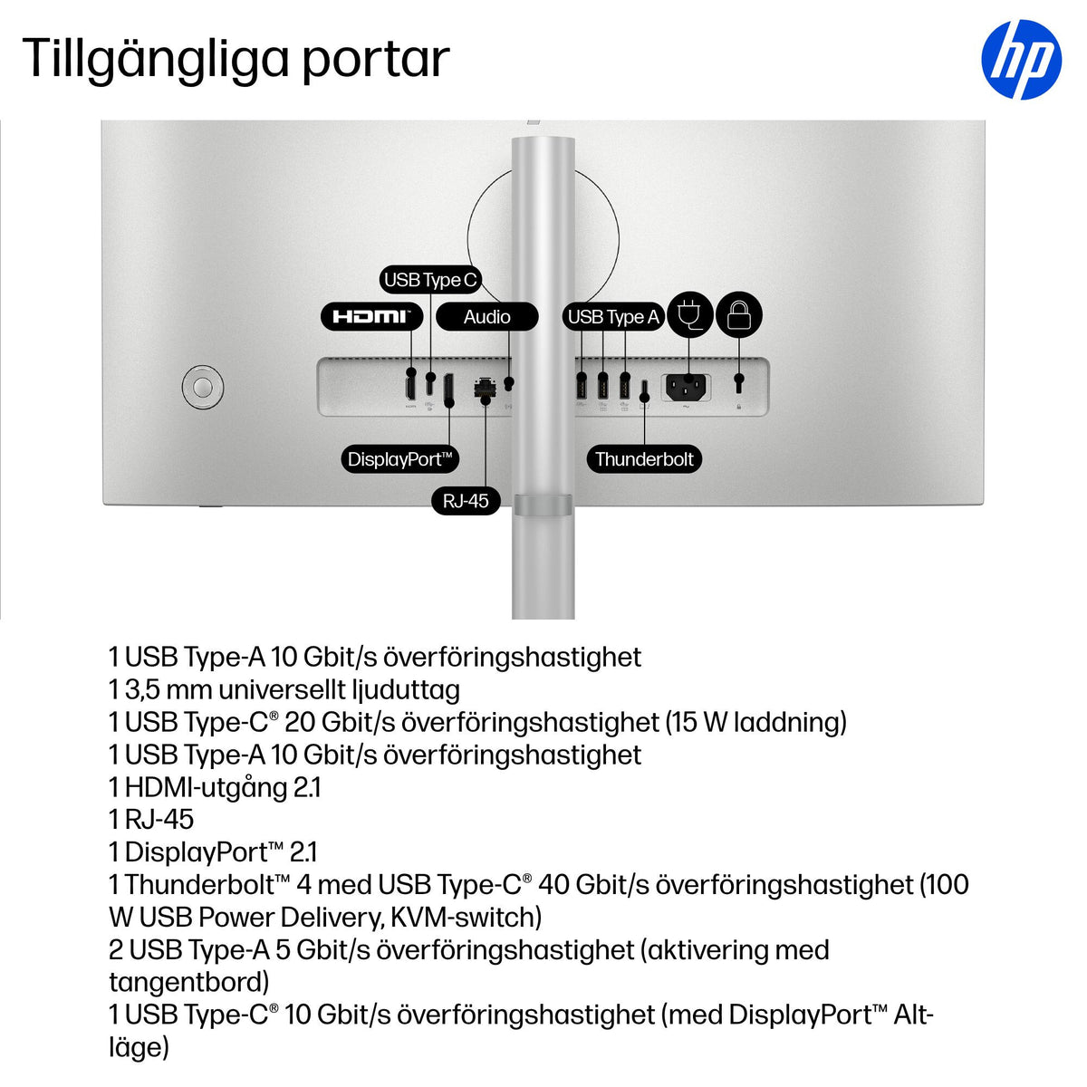 HP EliteStudio 8 AiO G1i U523516GB/512PC Intel Core Ultra 5 235 60,5 cm (23.8") 1920 x 1080 pixlar Allt-i-ett-dator 16 GB DDR5-SDRAM 512 GB SSD Windows 11 Pro Wi-Fi 7 (802.11be) AI PC Silver