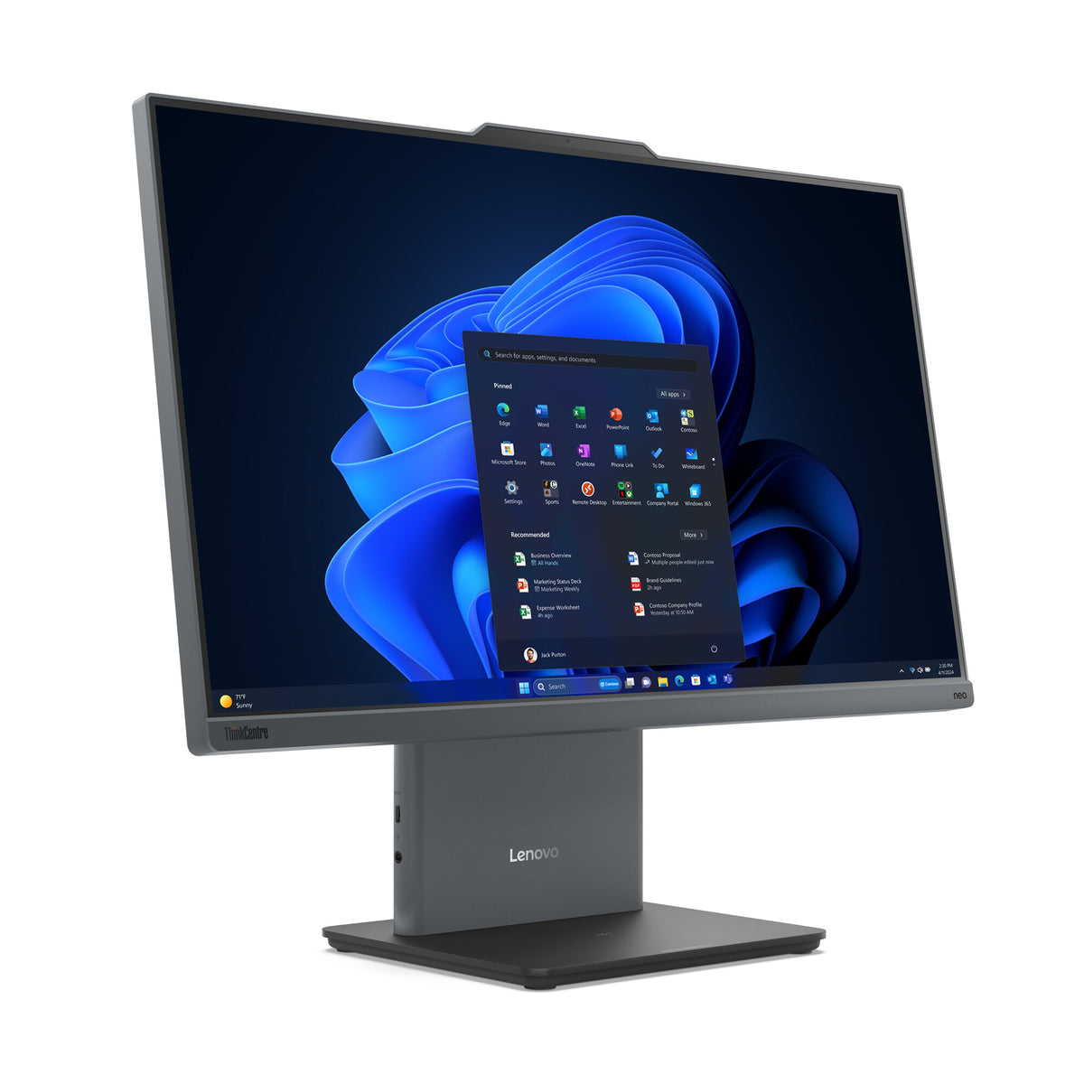 Lenovo ThinkCentre neo 50a 24 Gen 5 Intel Core 5 210H 60,5 cm (23.8") 1920 x 1080 pixlar Pekskärm Allt-i-ett-dator 16 GB DDR5-SDRAM 512 GB SSD Windows 11 Pro Wi-Fi 6 (802.11ax) Grå