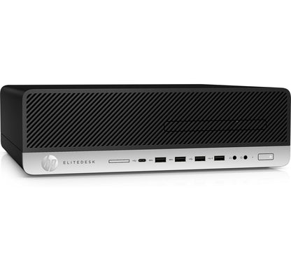 T1A HP EliteDesk 800 G3 Refurbished Intel® Core™ i5 i5-6500 16 GB DDR4-SDRAM 240 GB SSD Windows 10 Pro SFF PC Svart, Silver