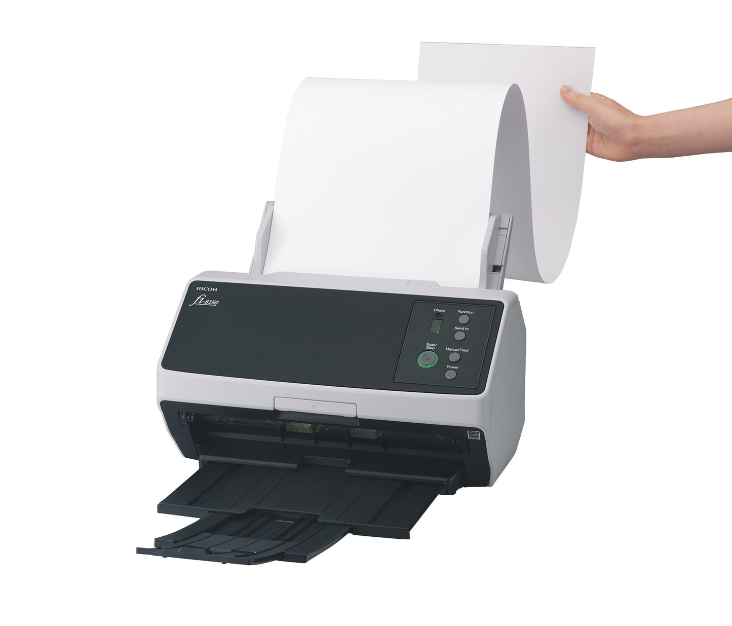 Ricoh FI-8150 ADF + scanner med manuell matning 600 x 600 DPI A4 Svart, Grå