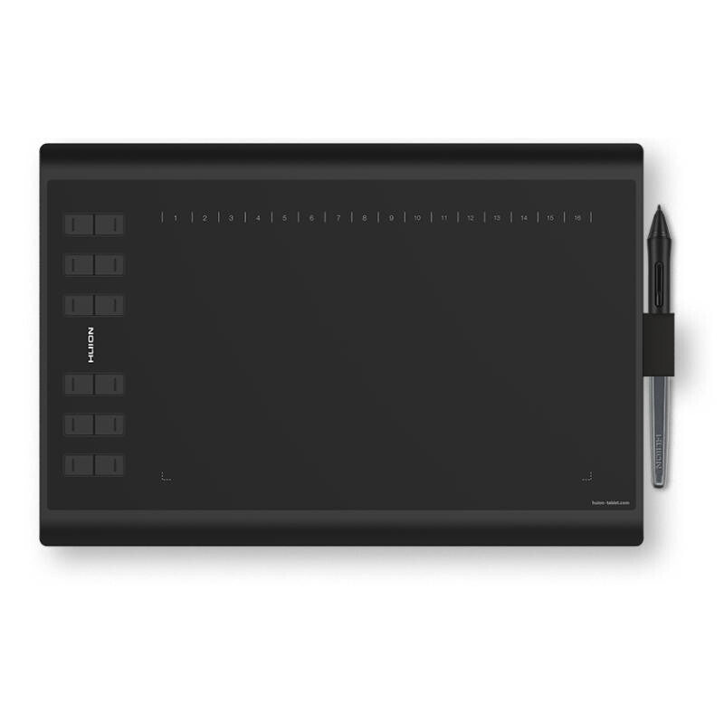 HUION H1060P ritplattor Svart 5080 lpi 250 x 160 mm USB