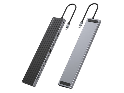 Conceptronic DONN32B dockningsstationer för bärbara datorer Kabel USB 3.2 Gen 1 (3.1 Gen 1) Type-C Grå, Silver