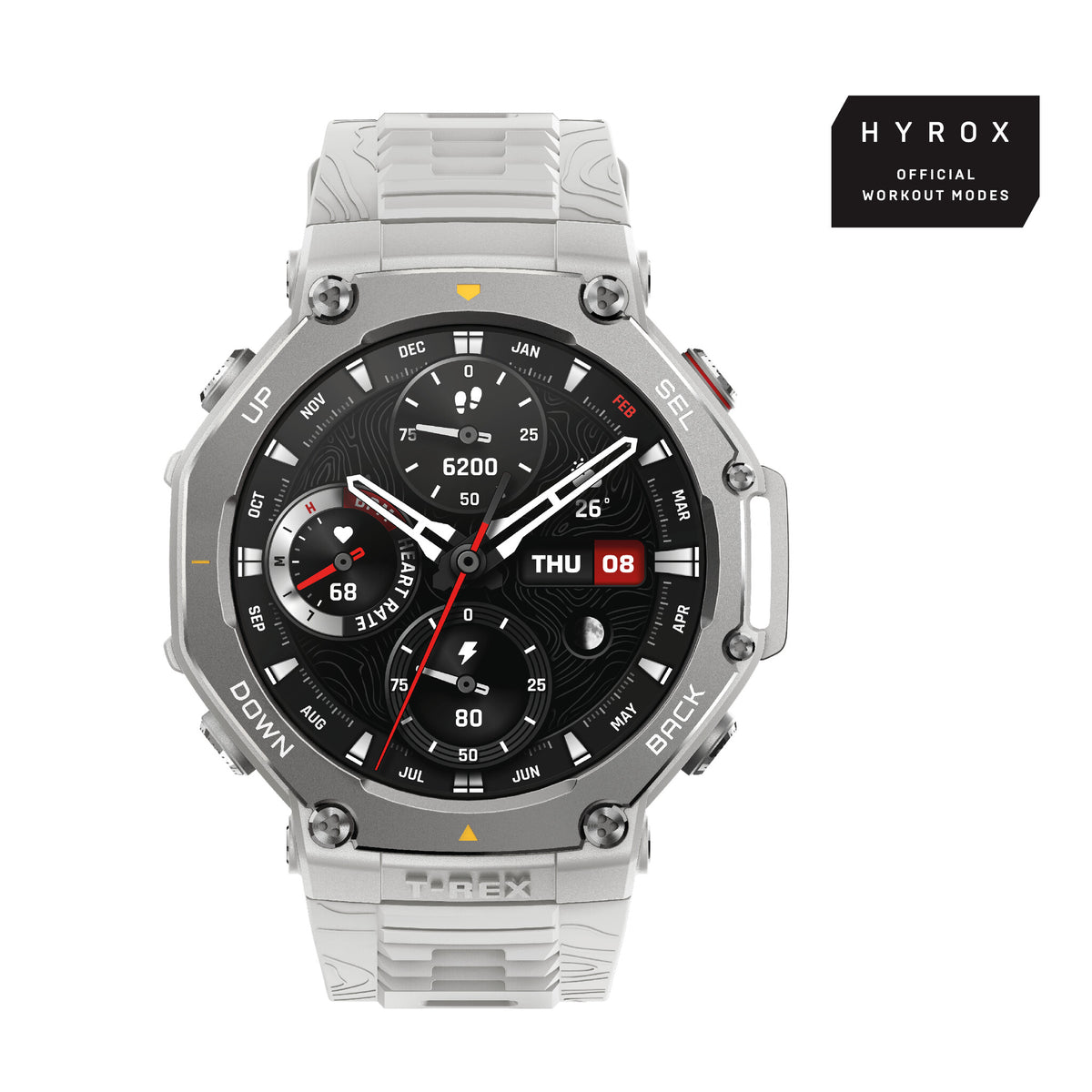 Amazfit T-Rex 3 3,81 cm (1.5") AMOLED Digital 480 x 480 pixlar Pekskärm Rostfritt stål GPS