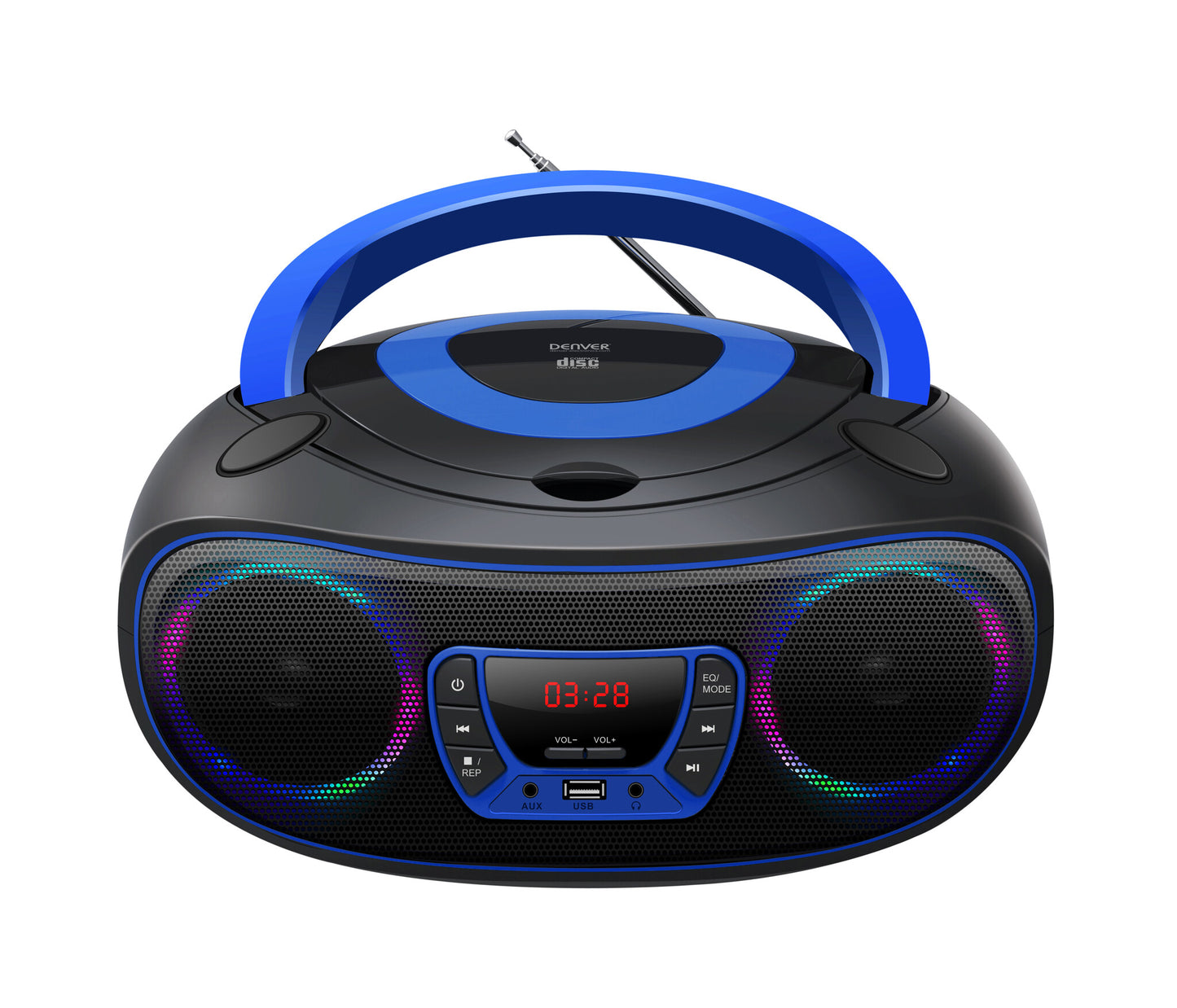 Denver TCL-212BT BLUE Bärbar CD-spelare Svart, Blå