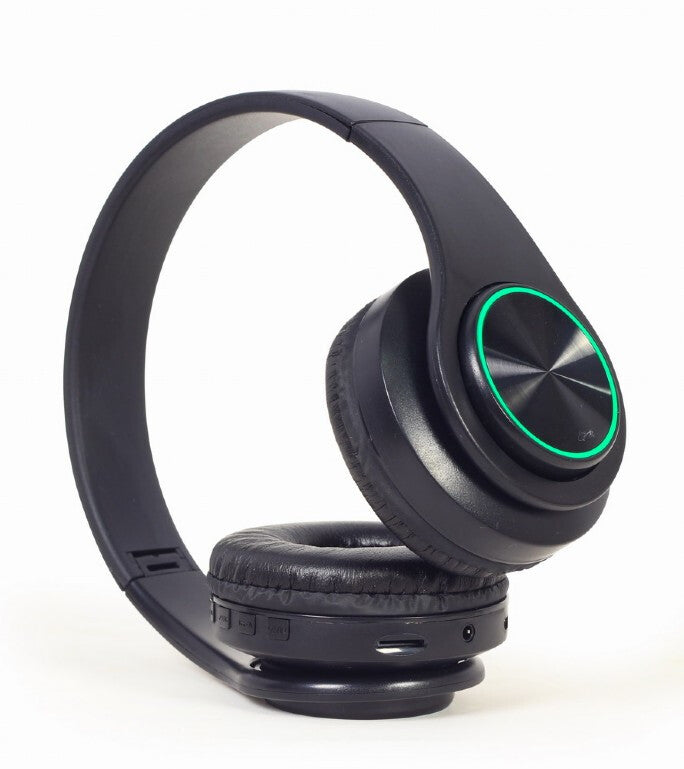 Gembird BHP-LED-01 hörlur och headset Kabel & Trådlös Huvudband Musik/vardag Micro-USB Bluetooth Svart