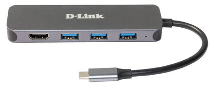 D-Link DUB-2333 dockningsstationer för bärbara datorer Kabel USB Type-C Grå