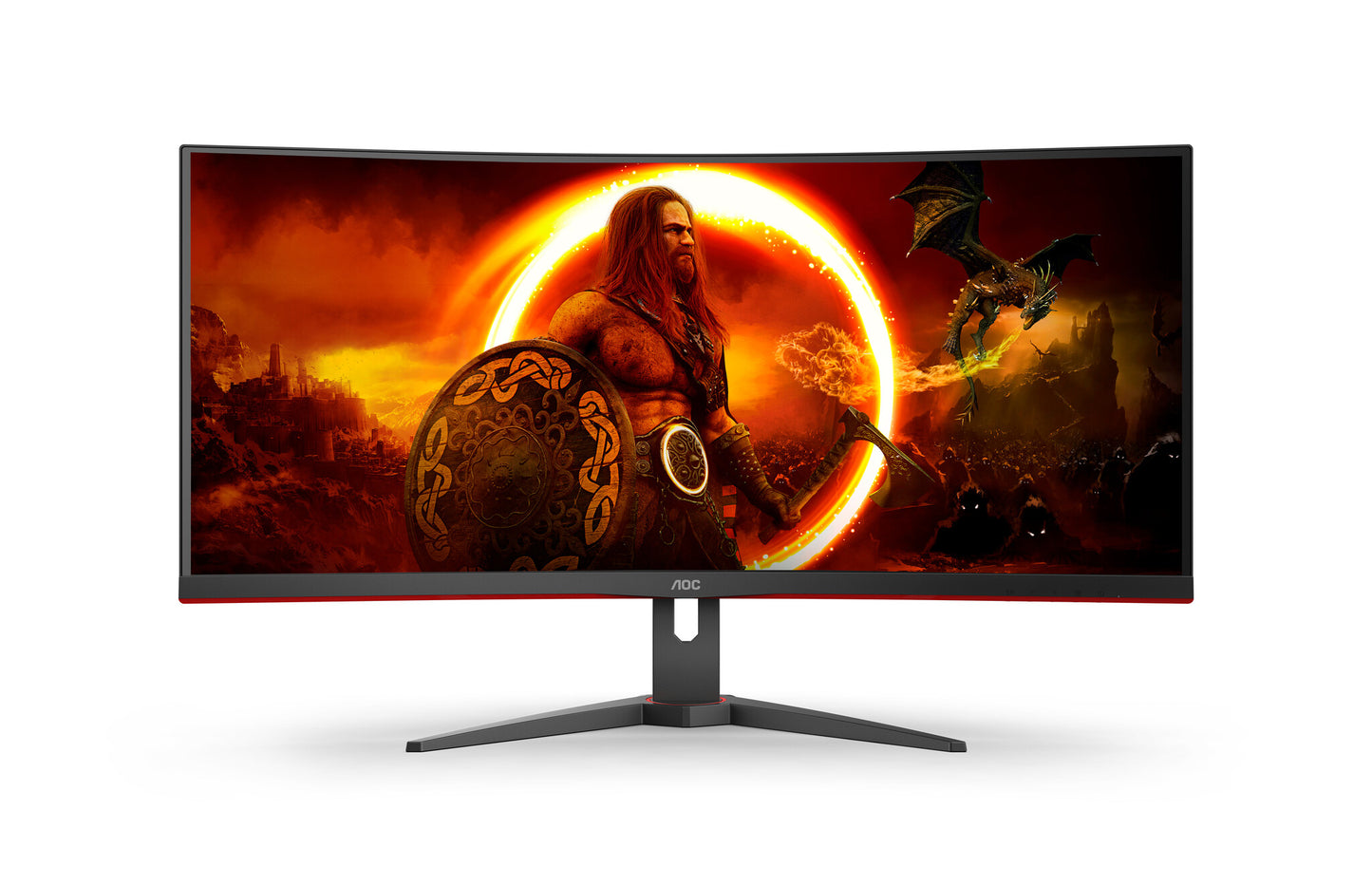 AOC G2 CU34G2XE/BK LED display 86,4 cm (34") 3440 x 1440 pixlar Wide Quad HD LCD Svart, Röd