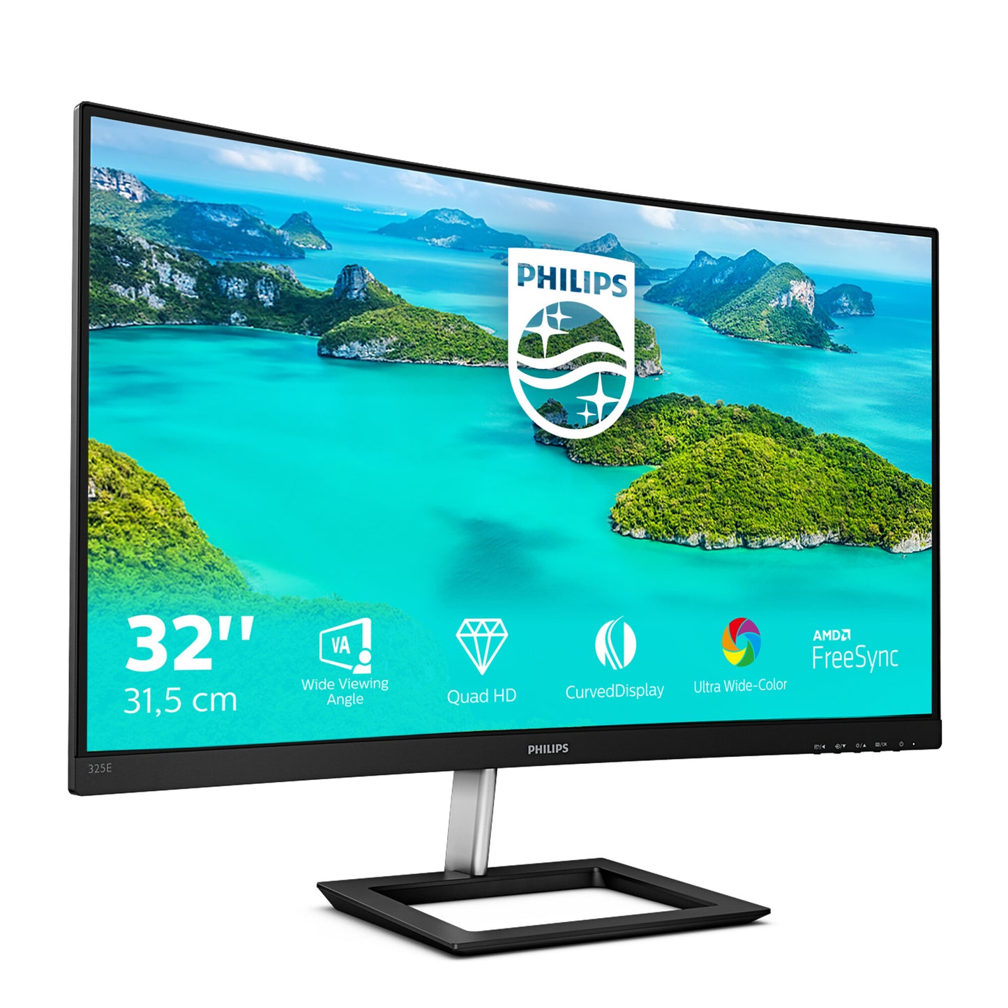 Philips E Line 325E1C/00 platta pc-skärmar 80 cm (31.5") 2560 x 1440 pixlar Quad HD LCD Svart