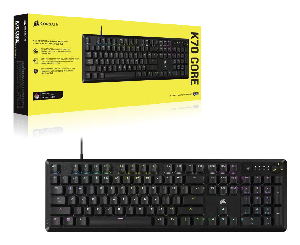 Corsair K70 tangentbord Spela USB Svart