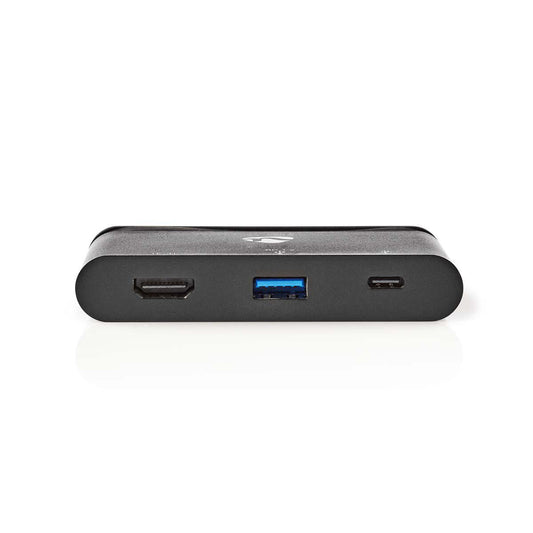 Nedis TCARF240BK dockningsstationer för bärbara datorer USB 3.2 Gen 1 (3.1 Gen 1) Type-C Svart