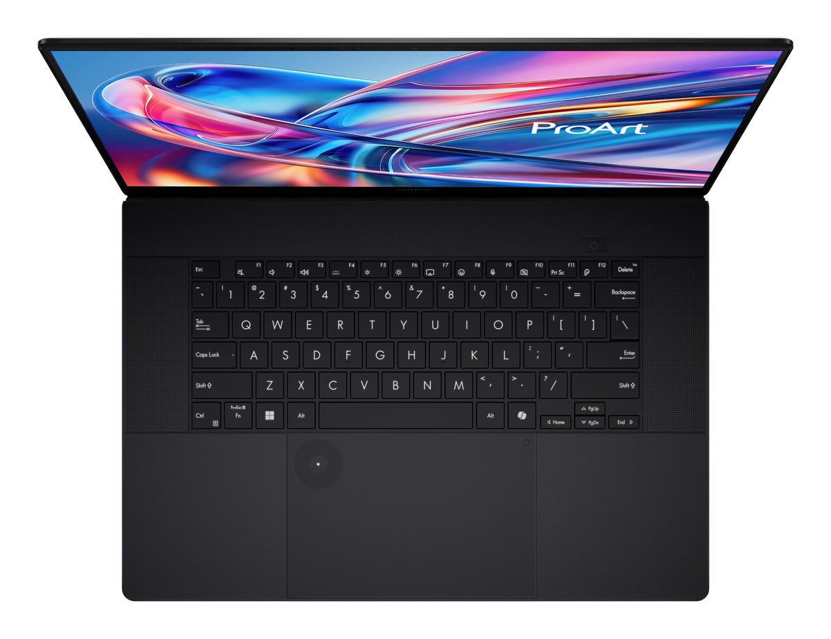 ASUS ProArt P16 H7606WW-SE002X Copilot+ PC AMD Ryzen AI 9 HX 370 Bärbar dator 40,6 cm (16") Pekskärm WQUXGA 64 GB LPDDR5x-SDRAM 2 TB SSD NVIDIA GeForce RTX 5080 Laptop GPU Wi-Fi 7 (802.11be) Windows 11 Pro tyska Svart