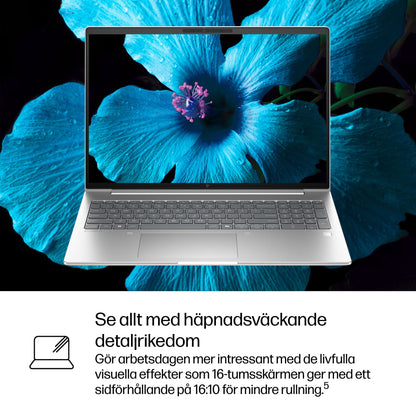 HP EliteBook 6 G1i Intel Core Ultra 5 225U Bärbar dator 40,6 cm (16") WUXGA 16 GB DDR5-SDRAM 512 GB SSD Wi-Fi 7 (802.11be) Windows 11 Pro AI PC Silver