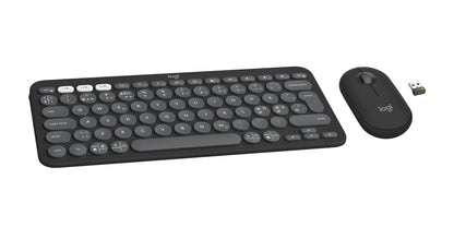 Logitech 920-012257 tangentbord Mus inkluderad Universal Trådlös RF + Bluetooth QWERTY Nordic grafit