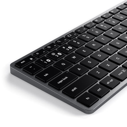 Satechi Slim X1 tangentbord Kontor Bluetooth QWERTZ schweizisk Svart, Grå