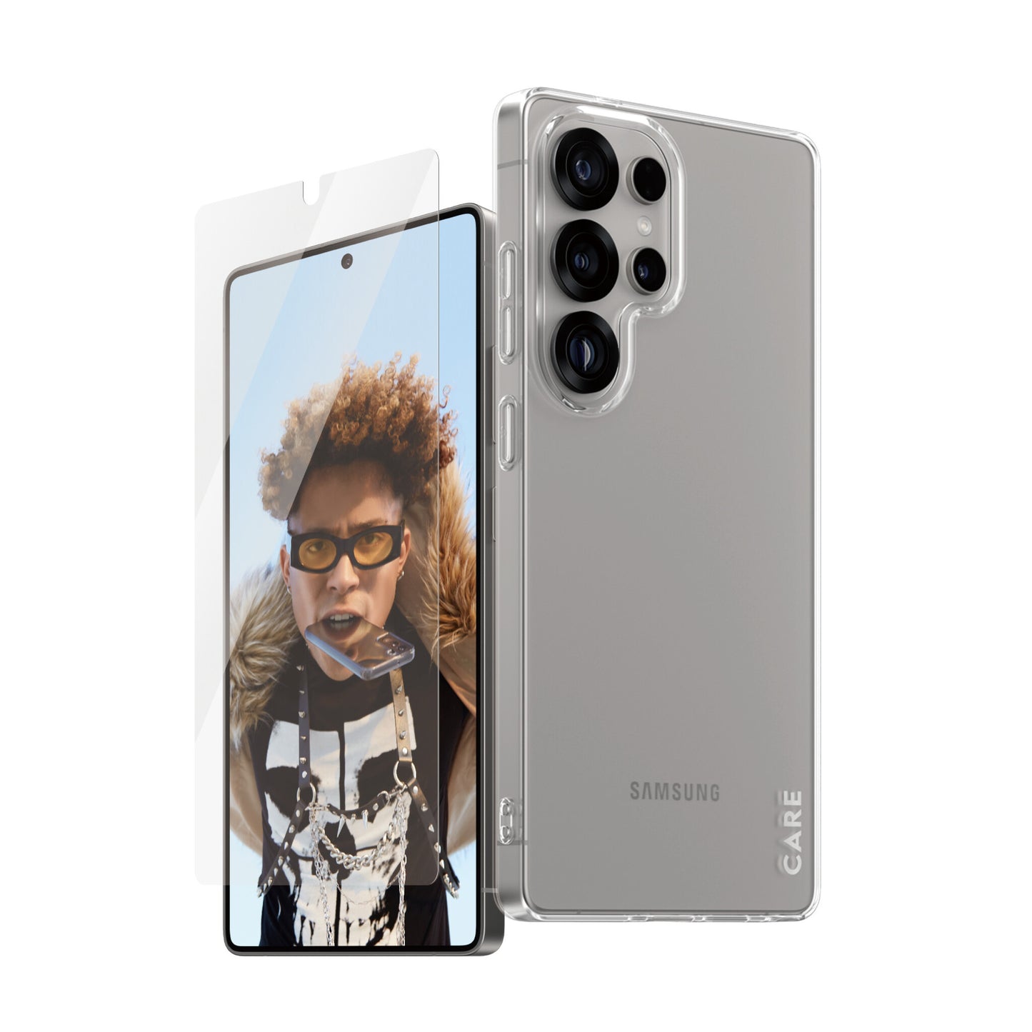 PanzerGlass CARE™ by ® 2-in-1 Bundle Samsung Galaxy S25 Ultra Genomskinligt skärmskydd 1 styck