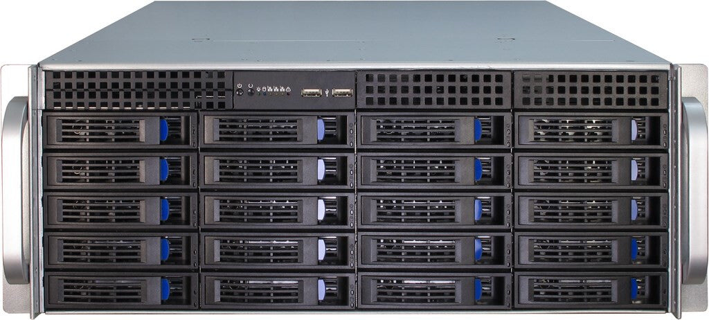 Inter-Tech IPC 4U-4420 Ställning Blå, Rostfritt stål